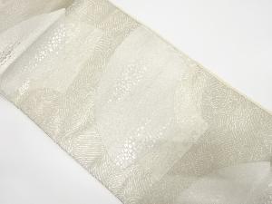 地紙に花鳥・流水模様織り出し　袋帯